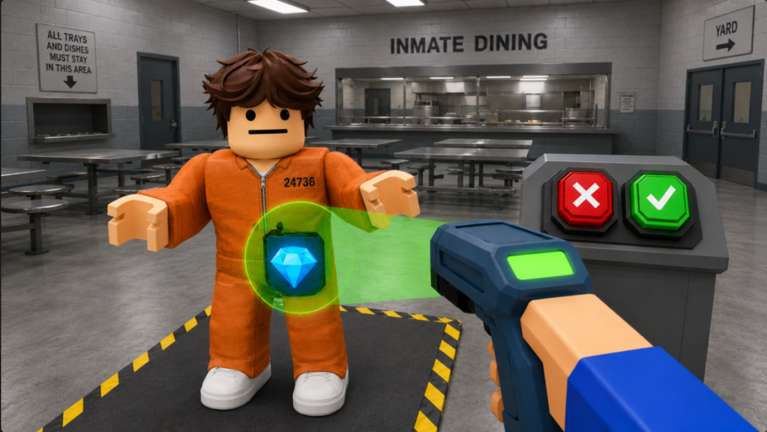 Official Secure the Prison media depicting a carried object inside the scan field